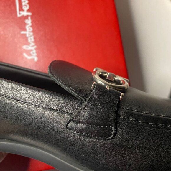 SALVATORE FERRAGAMO Rolo Chunky Leather Loafers Size 5.5